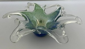 Murano Style Hand Blown Stretched Glass Starfish Dish 10