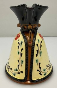 Vintage Miska Folk Art Ceramic Jug Rare Hand-Painted Man With Pipe Pitcher 7 With Some Zchips Present
