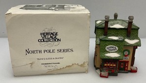 Vintage Collectible Department 56 Heritage Village Collection North Pole Series Elfies Sleds And Skates In Original Box