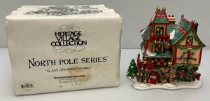 Vintage Collectible Department 56 Heritage Village Collection North Pole Series Glass Ornament Works In Original Box