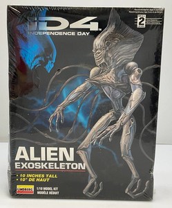 Vintage Linberg Brand #77312 110 Scale Independence Day ID4 Alien Exoskeleton Model Kit (Factory Sealed)