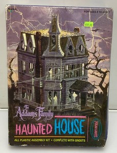 Vintage Highly Collectible Polar Lights Brand THE ADDAMS FAMILY Haunted House Model Kit In Original Open Box But Sealed Package