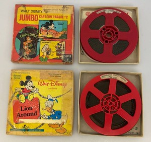 1930s-40s  Walt Disney 8mm Films Including Lion Around & Cartoon Parade In Original Boxes