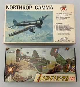 Two Vintage Airplane Models Including Airfix-72 And Northtop Gamma In Original Open Boxes But Complete