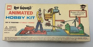 1965 Rube Goldbergs Animated Hobby Kit Multipule Toy Makers #955 Reproduction Simple Way To Feed Baby Model Kit (New old Stock) Open Box Sealed