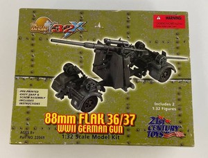 Rare Vintage 21st Century Toys, The Ultimate Soldier 32X 88mm Flak 3637 WWII Die-Cast And Plastic 132 Scale Model (New Open Box Sealed)