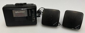 Vintage SONY Walkman AMFM And Cassette Player Portable Radio With Plug in Mini Speakers