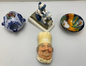 Vintage Home Dcor Pieces including Paul Sabastian And Bossons Chefs Head Wall hanging And more