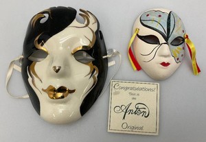 Vintage Collectible Mardi Gra Mask Wall Hangings Including Anton Original 7 And more 5