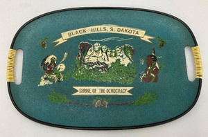 1960s Collectible Black Hills South Dakota Shrine Of The Democracy Serving Tray 18 x 12