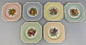 Vintage Johnson Brothers Old English Fruit Pastel Square Fruit Plates 7 58