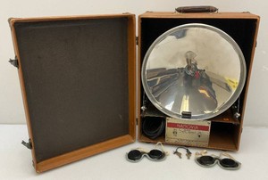 1940s Hanovia Alpine Travel Sun Lamp With Case Asnd Original Keys 13.5 x 17.5