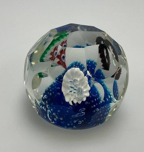 Vintage Murano Style Glass Floral Paper Weight 3