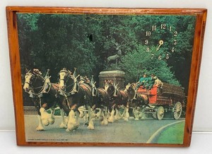 Vintage Anheuser-Busch Wood Clock  15.5 x 19.75 (Needs New Clock Piece)