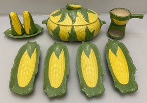 Vintage Ceramic Corn Serving Set