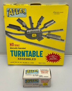 Vintage ATLAS HO Scale Turntable And ATLAS Turntable Motor Drive (New Old Stock)