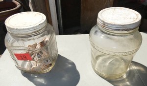 Two vintage Hazel Atlas gallon jars