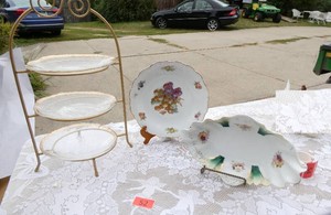 3 tier plate and 2 serving plates