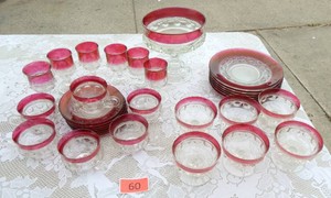 Piece Red and clear glass lot