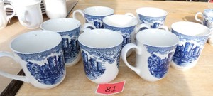 Eight Johnson Brothers coffee cups