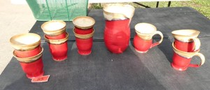 Pottery cups and pitcher