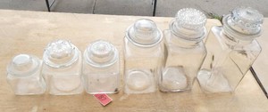 6 piece Glass canister set