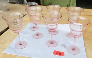Seven very pretty pink glasses