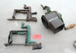 Two apple peelers and a Climax shredder