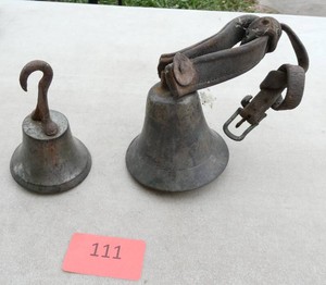 Two vintage horsecow harness bells
