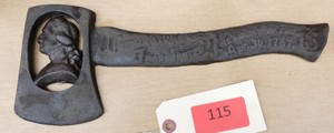 antique 1889 cast iron George Washington centennial commemorative hatchet