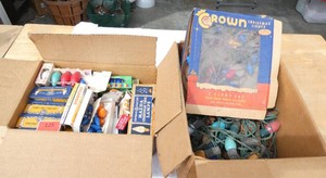 Vintage Christmas lights and bulbs