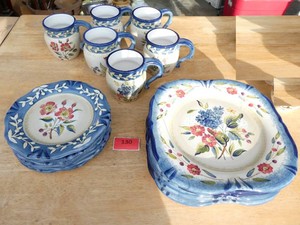 18 pieces Flora by Pamela Gladding ceramic pottery