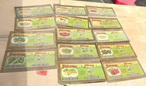 14 vintage wood crate labels for fruits and vegetables