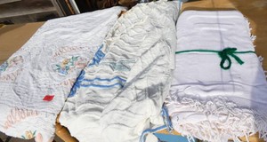 Three vintage chenille bedspreads
