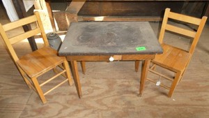 Vintage childs table and 3 chairs
