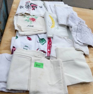 Large group of flour sack towels