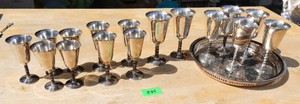 Large group of silverplate goblets
