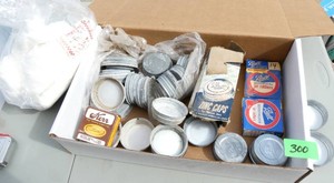 Ball Zinc jar caps new and used and cheesecloth
