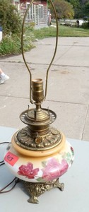 Vintage oil lamp converted to electric