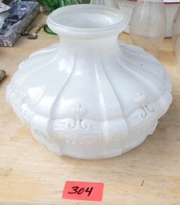 antique Aladdin Model #401 white satin milk glass lamp shade