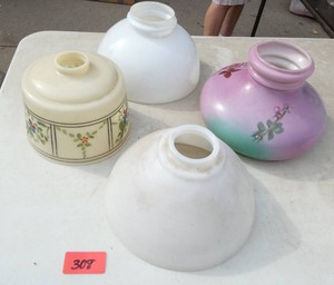 4 vintage lamp shades