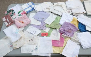 Large group of vintage hankies