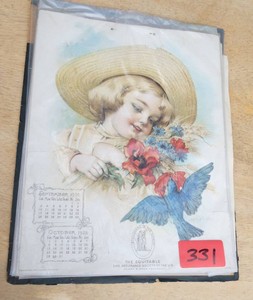 Pages from a 1905 calendar from Equitable Life Ins
