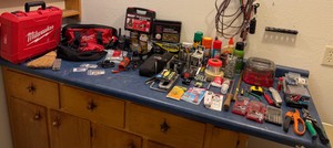 Large Assorted Tool & Workshop Lot  Milwaukee Case, Hand Tools, Hardware & Supplies