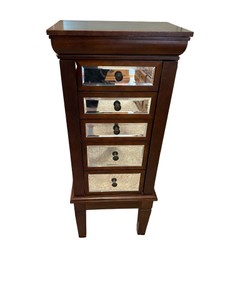 Mirrored 5-Drawer Wooden Jewelry Box  Jewelry Armoire