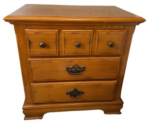 Traditional Wood 3-Drawer Nightstand  Bedside Chest