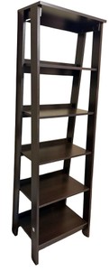 Tall 6-Tier Dark Wood Ladder Shelf