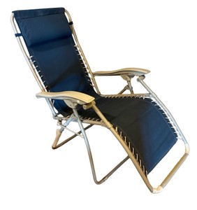 Folding Zero Gravity Reclining Lounge Chair  Black