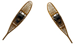 Vintage Wooden Snowshoes with Rawhide Webbing