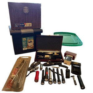 Gun Cleaning Kits, Cleaning Rods, Flashlights & Accessories Lot